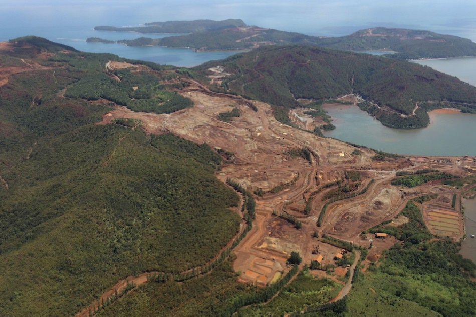 Aerial photo of the Taganito Mining site in Claver, Surigao del Norte during President Duterte’s aerial inspection on February 23, 2021. Toto Lozano, Presidential Photo