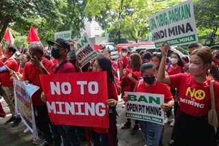 Protest march vs mining in Sibuyan Island
