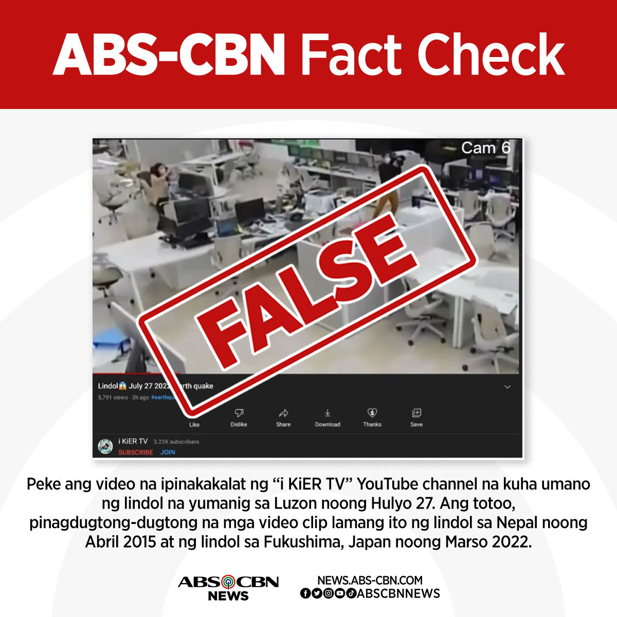 FACT CHECK: ‘Di ito video ng lindol sa Luzon noong Hulyo 27