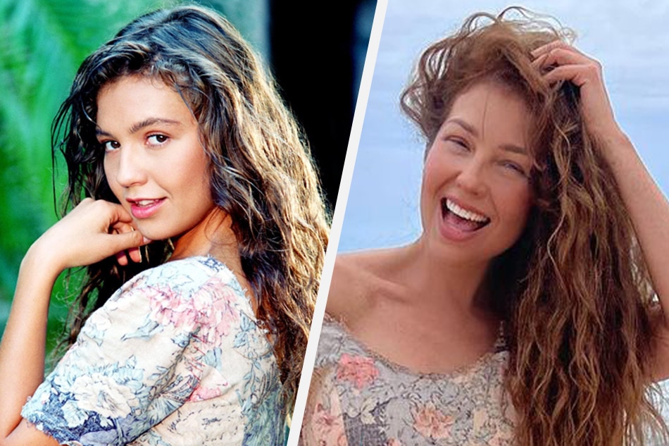 Thalia recreates the look of her iconic character MariMar, complete with the original dress from the 1994 series. Instagram: @thalia
