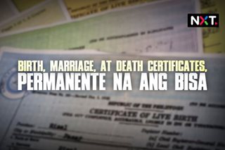 Birth certificates at iba pa, permanente na ang bisa