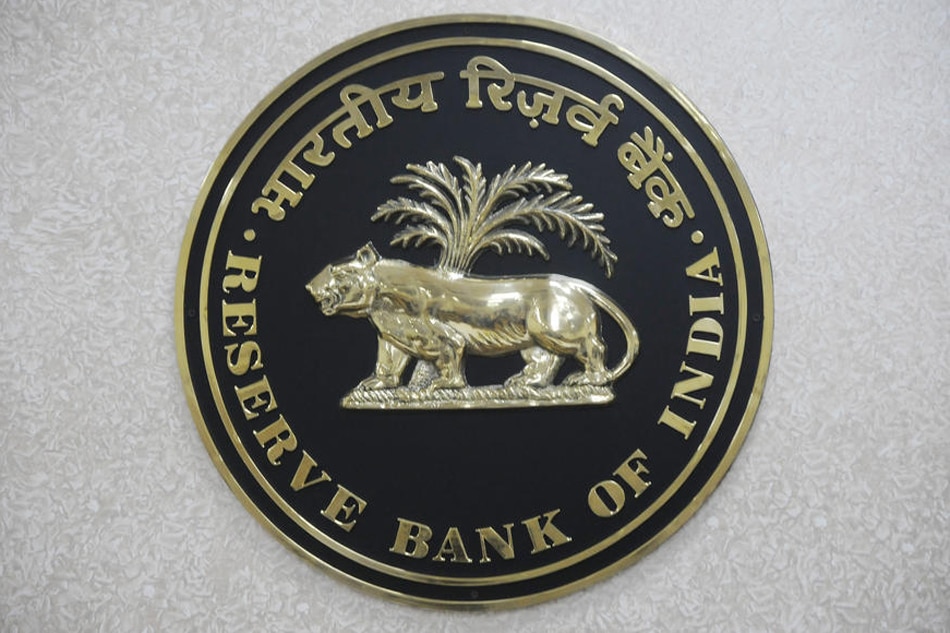 The Reserve Bank of India (RBI) logo is displayed on a wall inside the Reserve Bank of India in New Delhi, India, July 8, 2019. EPA-EFE/STR/FILE