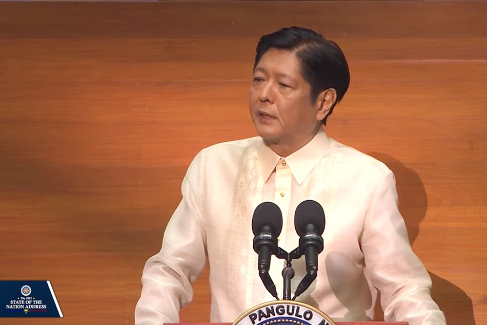 President Ferdinand Marcos, Jr. delivers his 1st State of the Nation Address at the House of Representatives on July 25, 2022. RTVM Screengrab