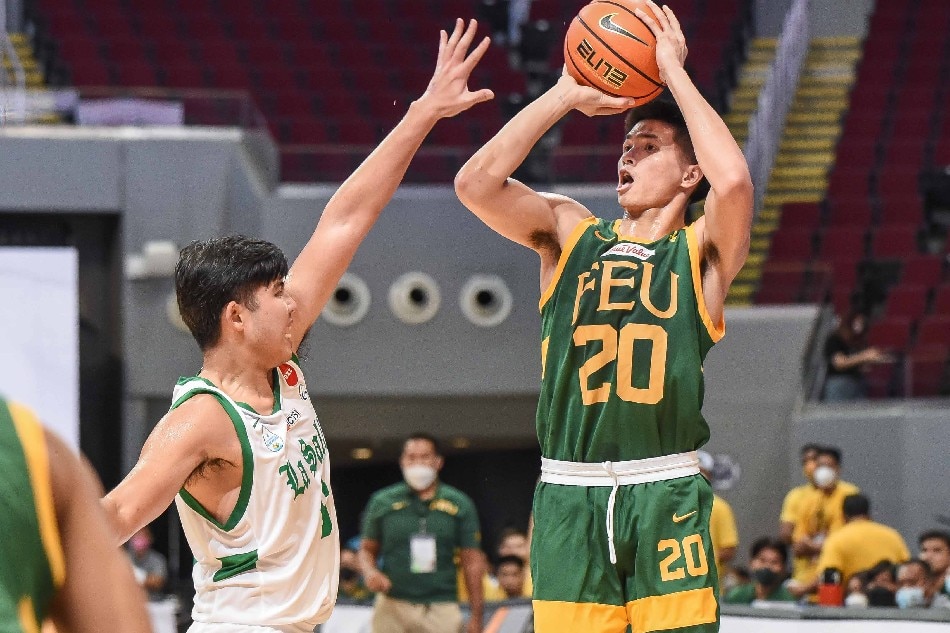 Xyrus Torres (20) led the way for FEU against JRU. File photo. UAAP Media
