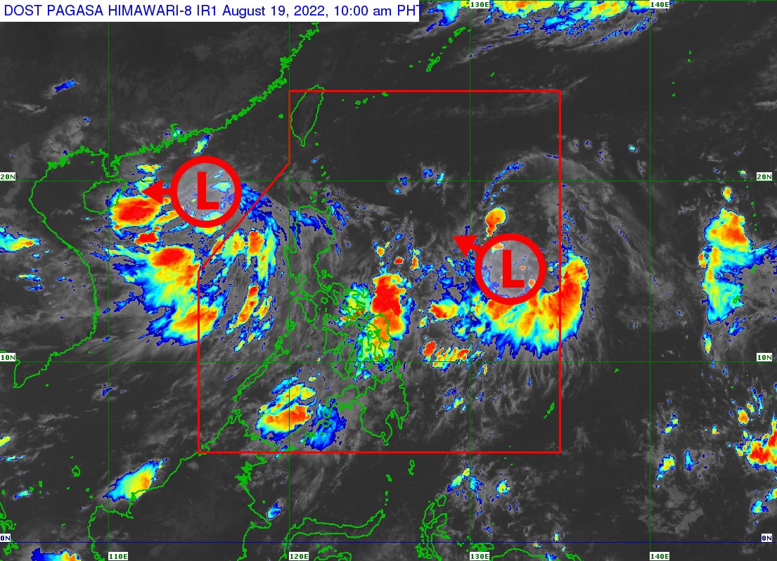 This PAGASA photo shows the location of the new LPA at 10 a.m. Friday