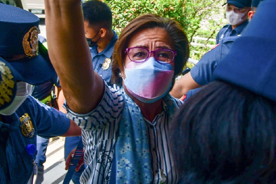Senator Leila De Lima arrives for her hearing at the Muntinlupa Regional Trial Court in Muntinlupa City on June 13, 2022. Mark Demayo, ABS-CBN News