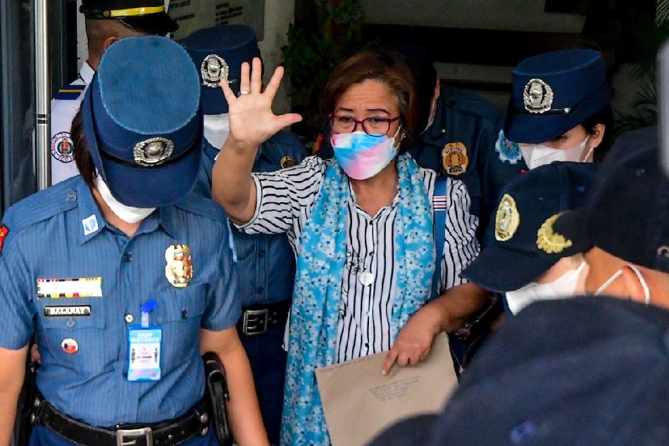 Senator Leila De Lima leaves the Muntinlupa Regional Trial Court in Muntinlupa City on June 13, 2022 after appearing for her hearing. Mark Demayo, ABS-CBN News