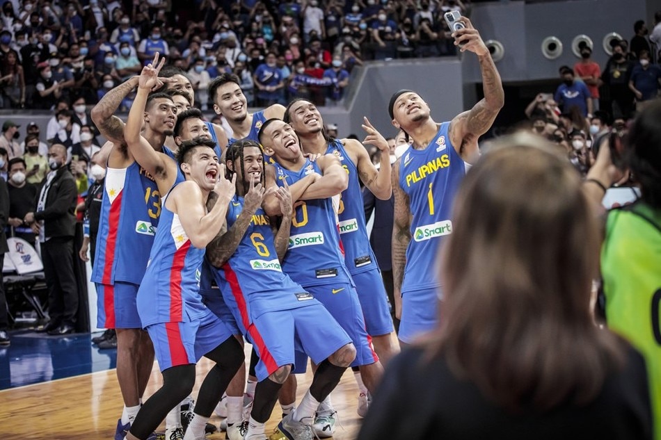 Gilas Pilipinas celebrates after routing Saudi Arabia in the fourth window of the FIBA World Cup Asian Qualifiers. FIBA.basketball