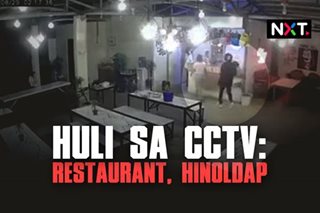  Huli sa CCTV: Restaurant, hinoldap 