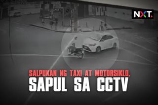 Salpukan ng taxi at motorsiklo, sapul sa CCTV