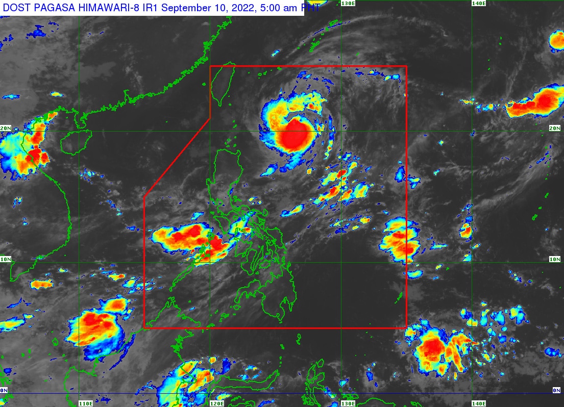 This PAGASA photo shows the location of storm Inday at 5 a.m. Saturday.