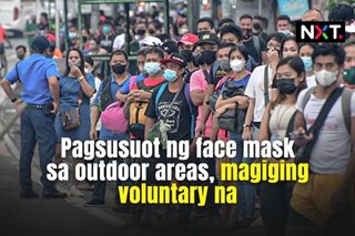 Face mask mandate sa outdoor areas, voluntary na