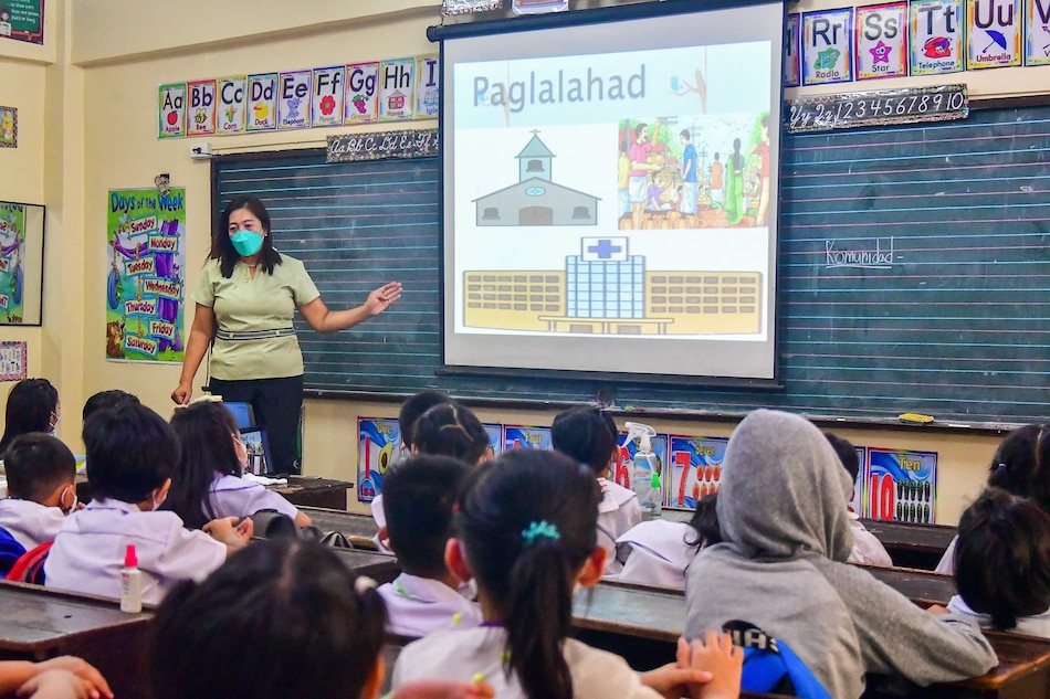 Students attend their class at the Payatas B Elementary School in Quezon City on the first day of face-to-face classes in all levels, August 22, 2022. Mark Demayo, ABS-CBN News