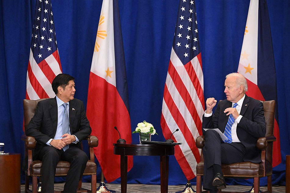 US President Joe Biden meets with Ferdinand Marcos Jr. on the sidelines of the UN General Assembly in New York City on September 22, 2022. Mandel Ngan, AFP