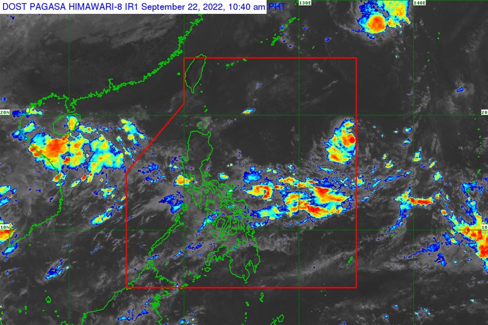 This PAGASA photo shows the location of Tropical Depression Karding at 10:40 a.m. Thursday.