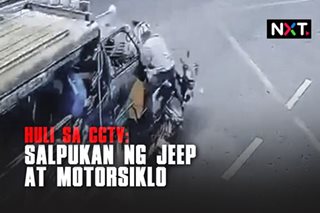 Huli sa CCTV: Salpukan ng jeep at motorsiklo 