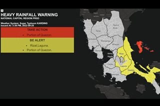 Red rainfall warning issued as Karding nears landfall
