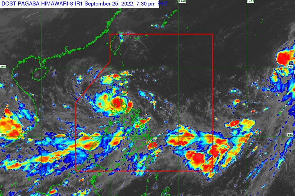 This PAGASA photo shows the location of Super Typhoon Karding at 7:30 p.m. Sunday, Sept. 25, 2022.