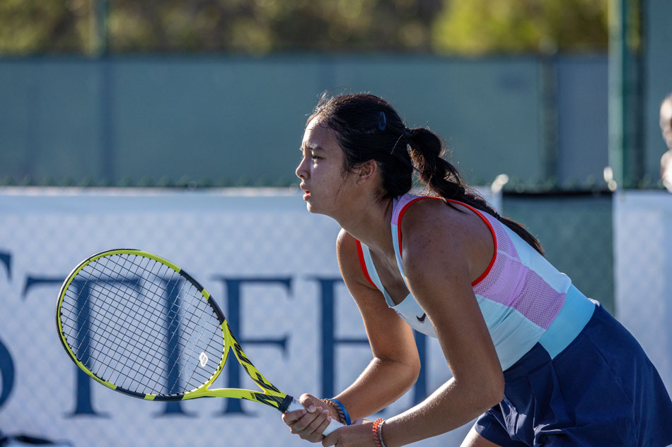 Reigning US Open girls’ singles champion Alex Eala has been bounced out of the Central Coast Tennis Classic. Photo by Lori Sortino/Essence Captured