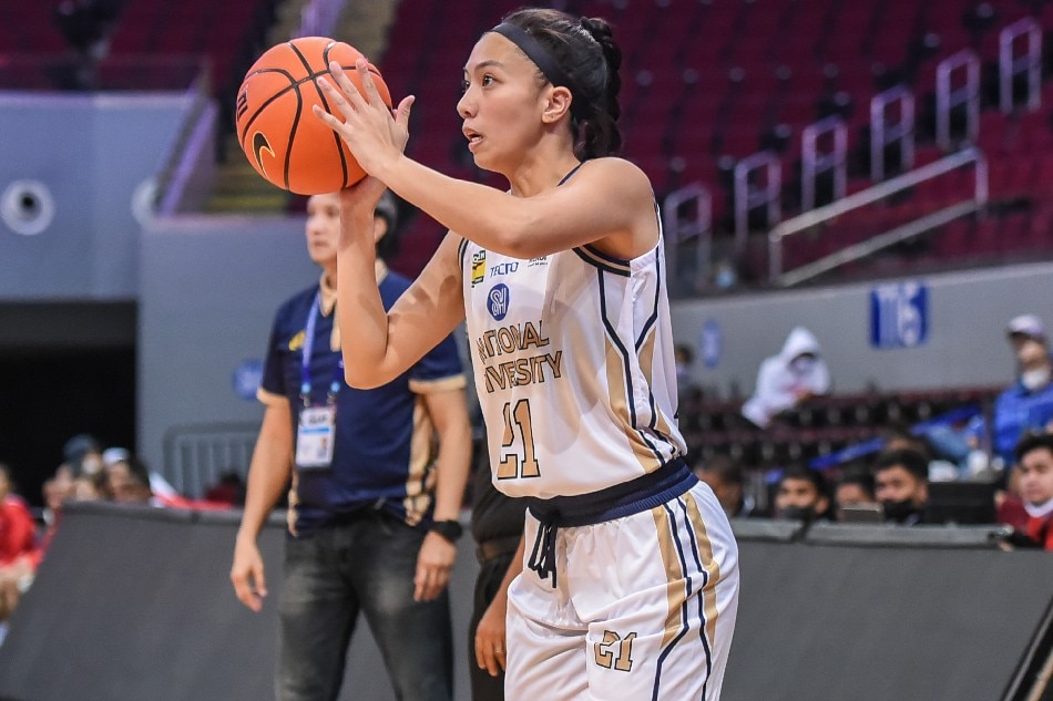 NU's Camille Clarin puts up a shot against UE in their UAAP Season 85 women's basketball game at the Mall of Asia Arena on October 2, 2022. UAAP Media