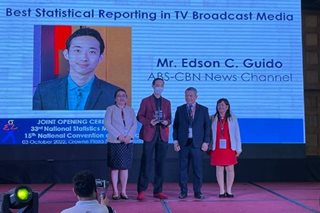ABS-CBN's Edson Guido bags 'Best Statistical Reporting in TV Broadcast Media' award
