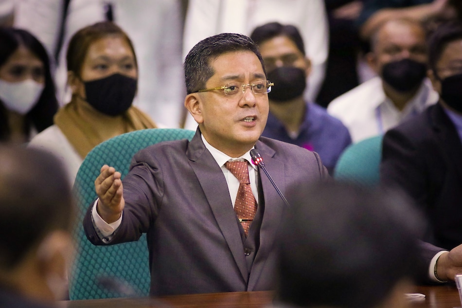  The Committee on Constitutional Commissions and Offices of the Commission on Appointments scrutinizes the qualifications and fitness of election lawyer George Erwin Garcia as chairman of the Commission on Elections (Comelec), Sept. 7, 2022. Senate PRIB handout