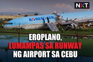 Eroplano, lumampas sa runway ng airport sa Cebu