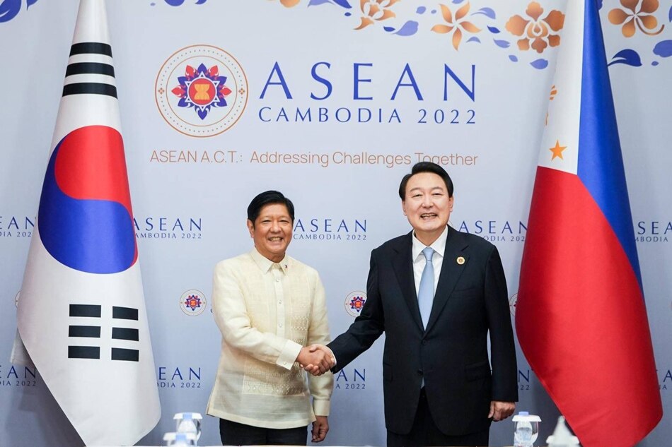 President Ferdinand Marcos Jr. meets with South Korean President Yoon Suk-yeol at the sidelines of the 40th and 41st ASEAN Summit and Related Summits in Phnom Penh, Cambodia on Nov. 12, 2022. Office of the Press Secretary/Twitter