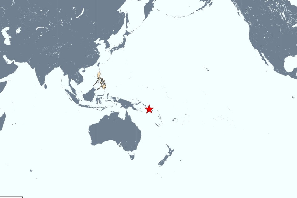 This map shows the location of a powerful quake that struck Solomon Islands on Tuesday. Phivolcs