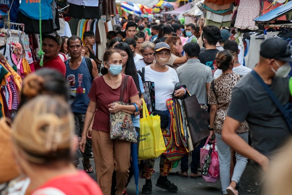 People flock to the Divisoria market to shop for various Christmas decorations and party needs on November 22, 2022. After two years of COVID-19 quarantine measures, people are anticipating a more lively holiday season this year after restrictions and the mask mandate have been lifted. George Calvelo, ABS-CBN News/File