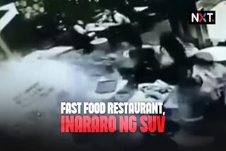 Fast food restaurant, inararo ng SUV