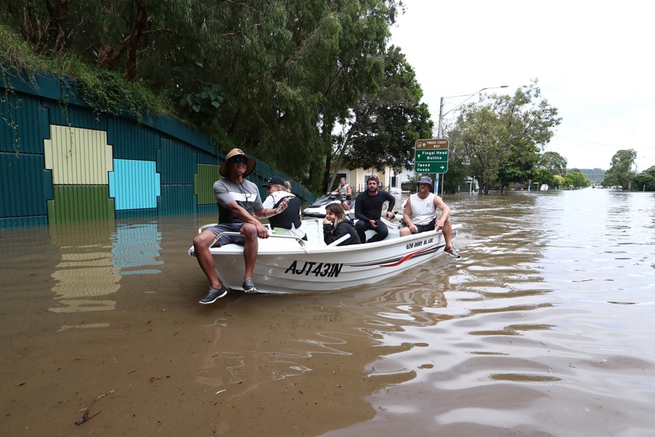  Residents evacuate as flooding affects Chinderah, Northern New South Wales, Australia, March 1, 2022. More severe weather is expected along the New South Wales coast. Jason O’Brien Australia and New Zealand Out, EPA-EFE