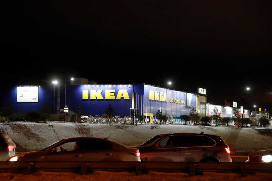 General view of the IKEA hypermarket in St. Petersburg, Russia, March 3, 2022. The Swedish IKEA brand announced the closure of its hypermarket chain in Russia from March 4. Anatoly Maltsev, EPA-EFE