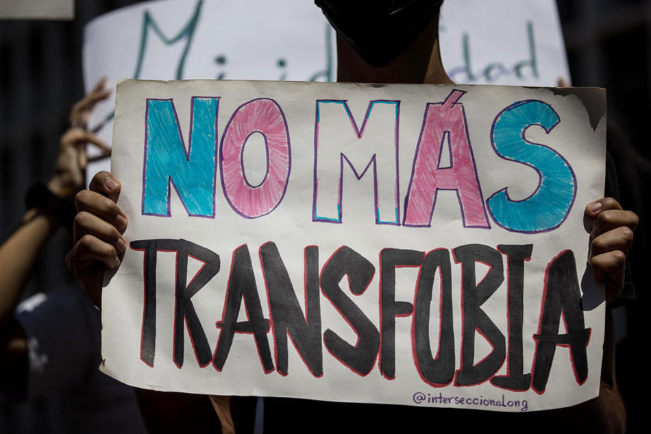A person participates in a demonstration for the rights of the LGBT+ community, in Caracas, Venezuela, 31 March 2022. Miguel Gutierrez, EPA-EFE/File