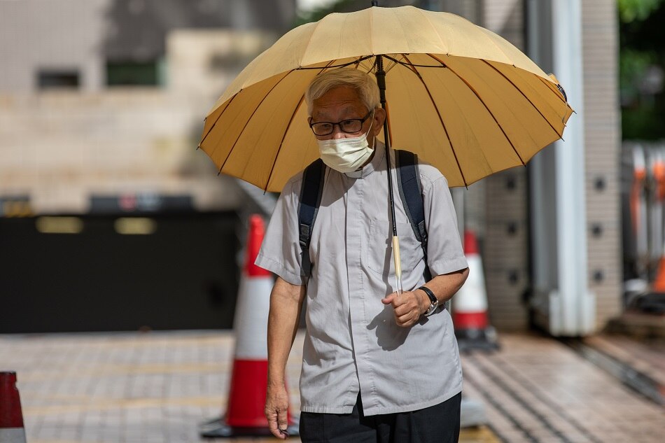 Cardinal and former Bishop of Hong Kong Joseph Zen arrives at the West Kowloon Court Buildings in Hong Kong, China, September 23, 2021. Jerome Favre, EPA-EFE/File