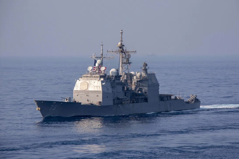 The guided-missile cruiser USS Port Royal sailed through the Taiwan Strait in May. Courtesy of US Navy