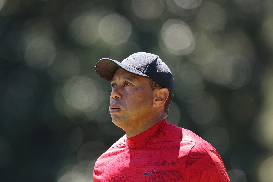 Tiger Woods of the US reacts on the fourteenth hole during the final round of the 2022 Masters Tournament at the Augusta National Golf Club in Augusta, Georgia, USA, 10 April 2022. Justin Lane, EPA-EFE
