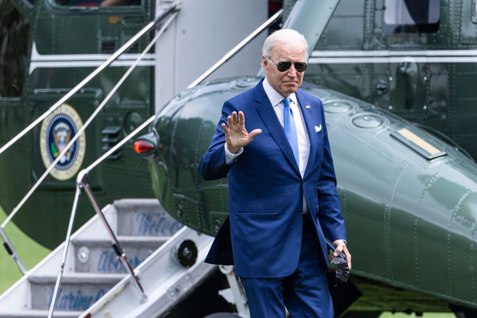 CAPTION:  US President Joe Biden returns to the White House from Andrews Air Force Base, where he attended a briefing on Hurricane preparedness, in Washington, DC, USA, May 18, 2022. Jim Lo Scalzo, Pool/EPA-EFE/File