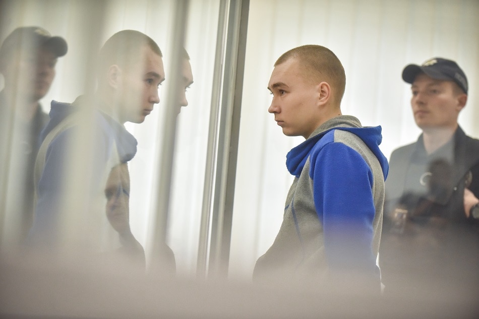 Russian serviceman Vadim Shishimarin attends a court hearing in the Solomyansky district court in Kyiv, Ukraine, May 23, 2022. Russian serviceman Vadim Shishimarin, 21, was sentenced to life imprisonment for the killing of an unarmed 62-year-old civilian man near Chupakha village in the Sumy area in late February 2022. EPA-EFE/Oleg Petrasyuk
