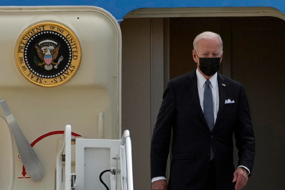 US President Joe Biden disembarks Air Force One upon landing at Yokota Air Base in Fussa, Tokyo suburbs, Japan, 22 May 2022. Franck Robichon, EPA-EFE/File
