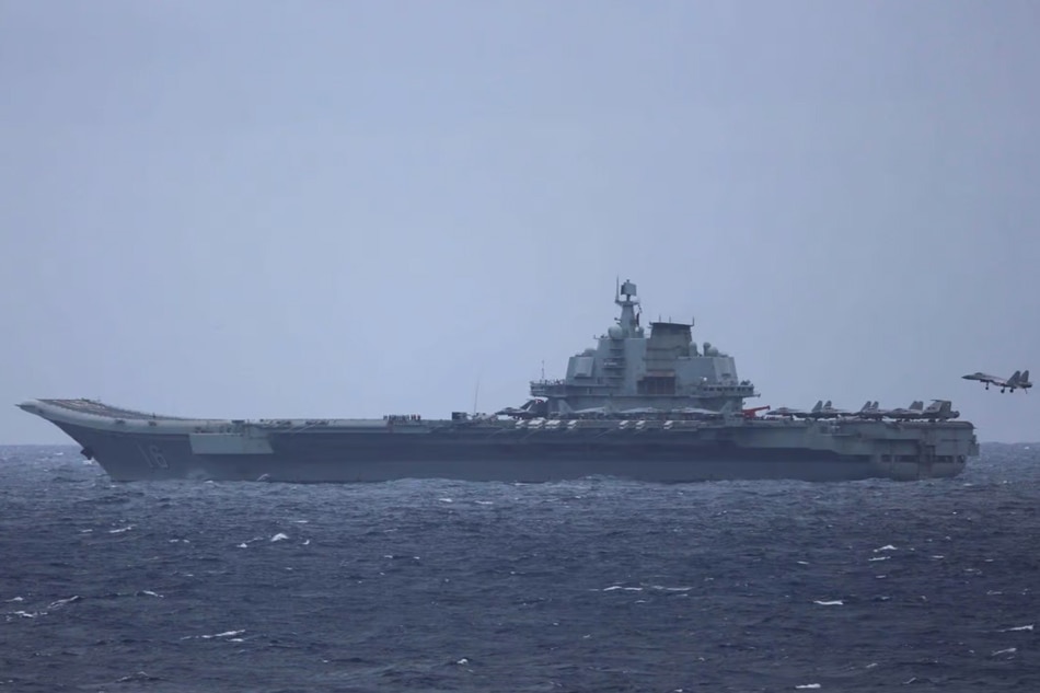 Japan observed the take-off and landing of carrier-based J-15 fighters from the Chinese aircraft carrier the Liaoning on May 3, 2022. Courtesy of Japan Ministry of Defense