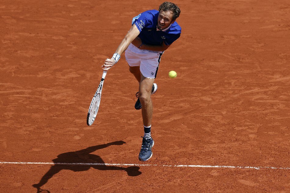 Daniil Medvedev of Russia plays Facundo Bagnis of Argentina in their men’s first round match during the French Open tennis tournament at Roland ​Garros in Paris, France, 24 May 2022. Yoan Valat, EPA-EFE
