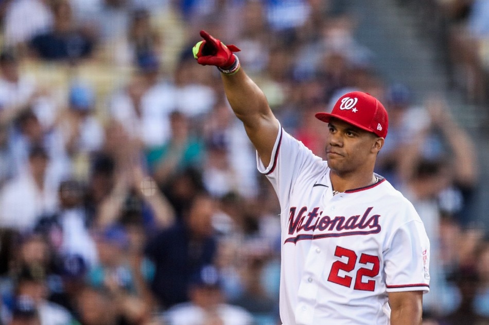 Washington Nationals Juan Soto participates in the second round of the Major League Baseball All Star T-Mobile Home Run Derby at Dodger Stadium in Los Angeles, California, USA, 18 July 2022. Caroline Brehman, EPA-EFE.