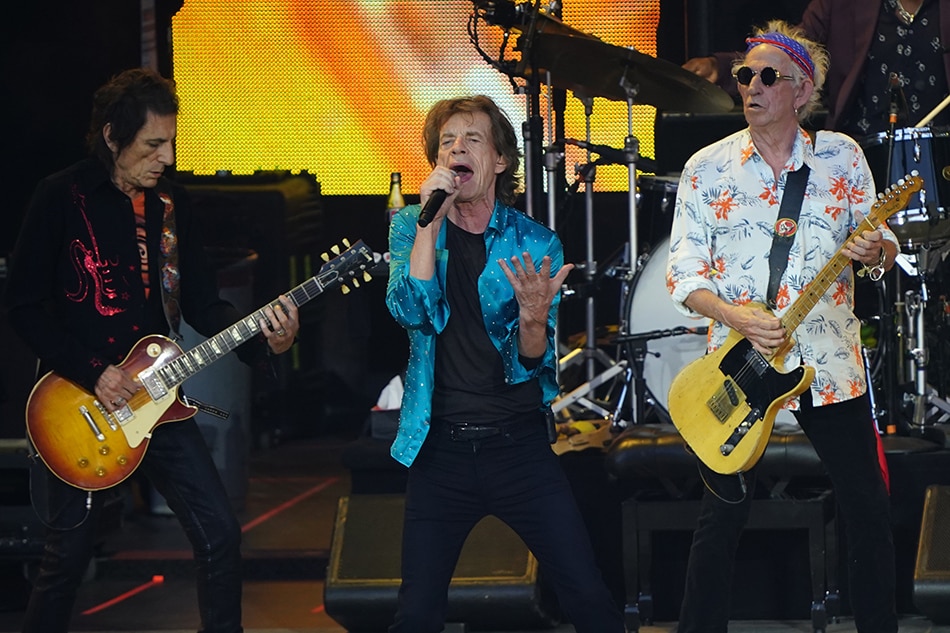 Guitarist Ronnie Wood, lead vocalist Mick Jagger, and guitarist Keith Richards of the British band The Rolling Stones perform, at the Waldbuehne concert venue, in Berlin, Germany. Clemens Bilan, EPA-EFE