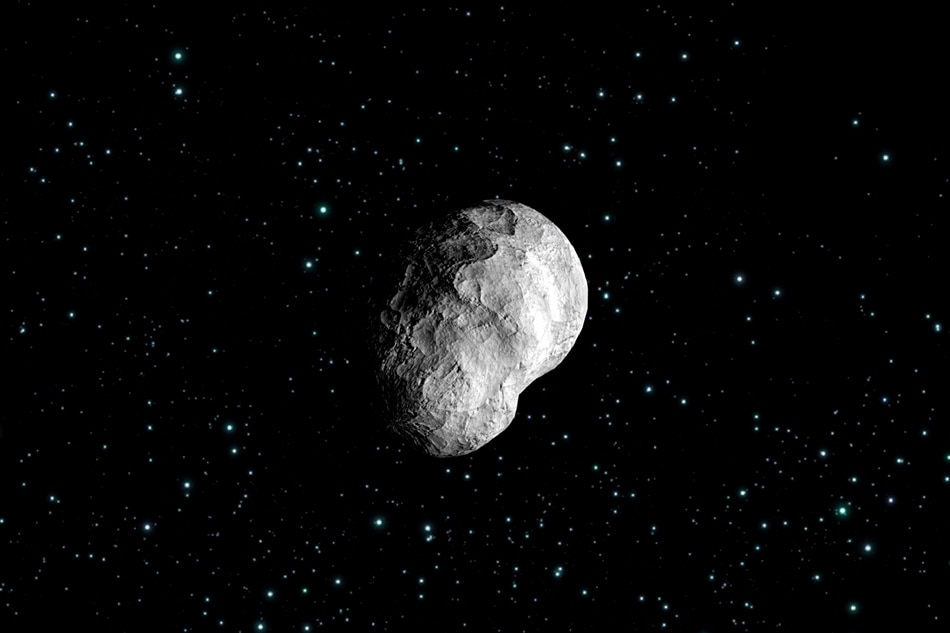 A undated artist's impression shows asteroid 'Steins' (2867), which was encountered by ESA's spacecraft Rosetta on 05 September 2008 at a distance of 800 km. EPA/C.CARREAU/HO