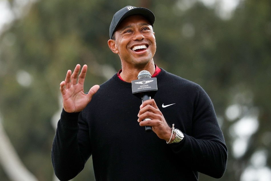 US golfer Tiger Woods speaks during a trophy ceremony for Chilean golfer Joaquin Niemann during round four of the Genesis Invitational at the Riviera Country Club in Los Angeles, California, USA, 20 February 2022. File photo. Caroline Brehman, EPA-EFE