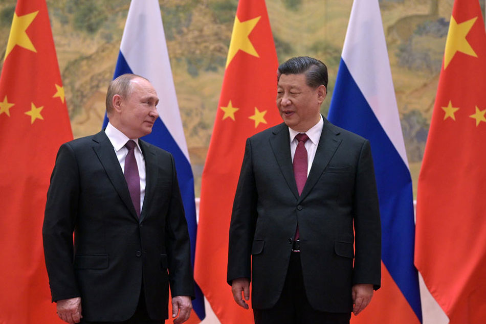 Russian President Vladimir Putin (L) and Chinese President Xi Jinping (R) pose for a picture during their meeting in Beijing, China, Feb. 4, 2022. Putin arrived in China on the day of the Beijing 2022 Winter Olympic Games opening ceremony. Alexei Druzhinin, Kremlin/Sputnik/Pool/EPA-EFE
