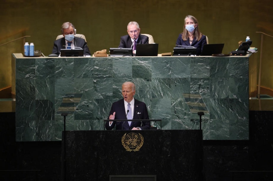 Biden delivers his address during the 77th General Debate inside the General Assembly Hall at United Nations Headquarters in New York on September 21, 2022. Justin Lane, EPA-EFE