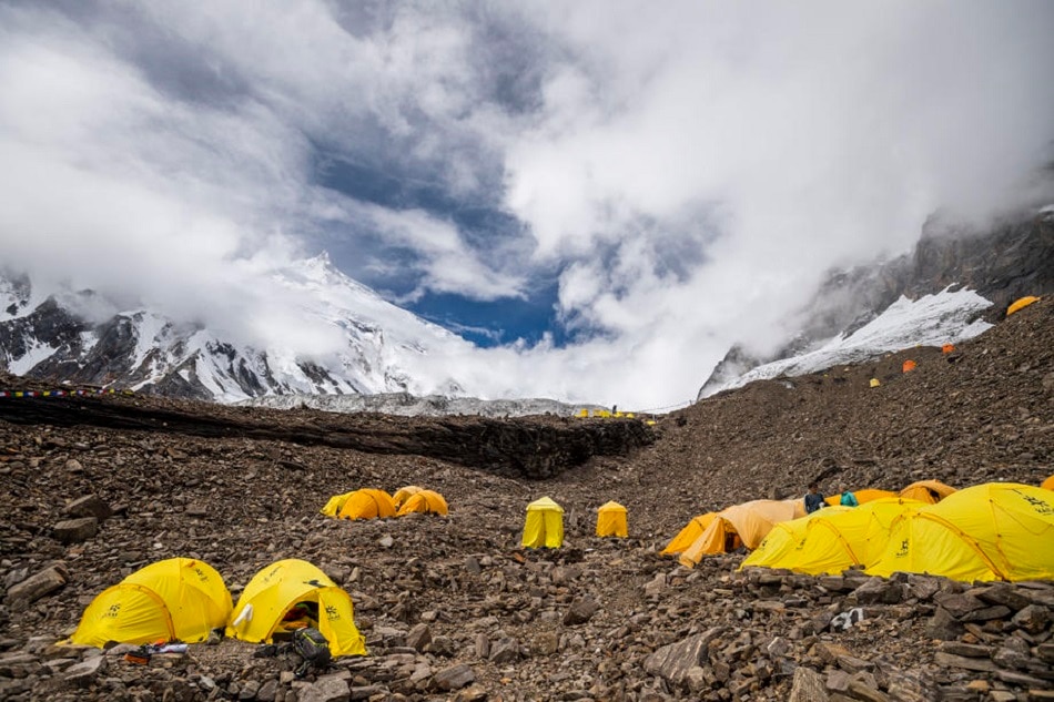 A general view of the Manaslu Base Camp at around 4,900 meters above sea level, in Nepal, September 14, 2019 where Hungarian climber Ferenc Lengyel (not in picture) acclimatizes while preparing to conquer the peak of the Manaslu Mountain. Marton Monus, Hungary Out/EPA-EFE
