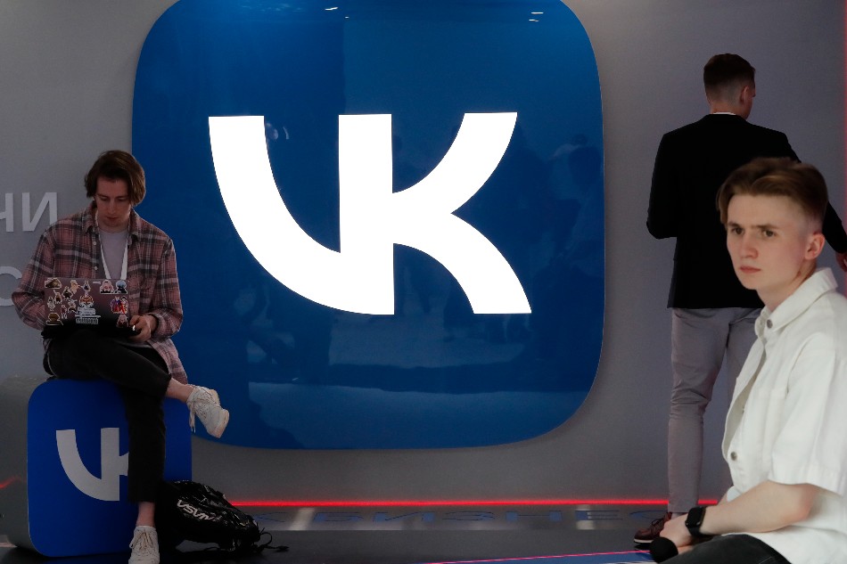 A board with the logo of VK (Vkontakte) is on display at the St. Petersburg International Economic Forum (SPIEF) in St. Petersburg, Russia, 18 June 2022. EPA-EFE/ANATOLY MALTSEV